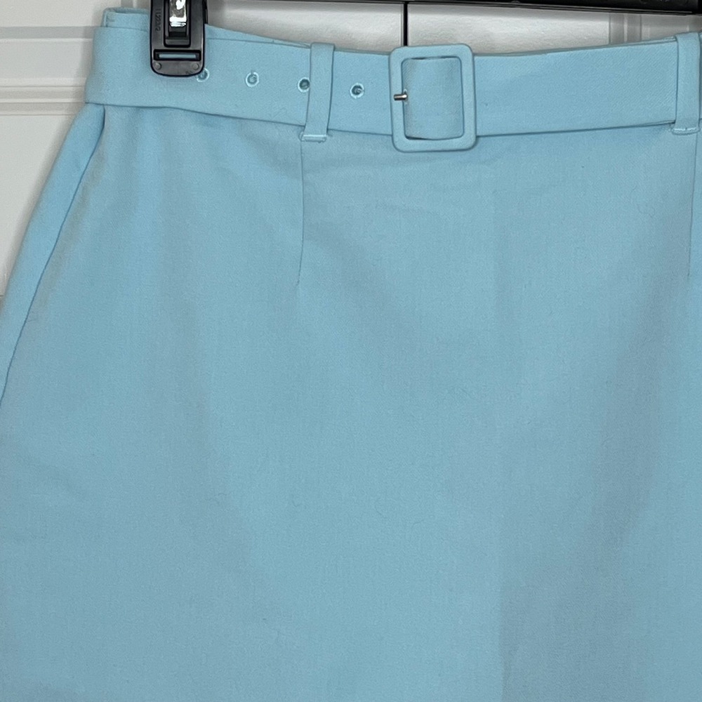 Abercrombie & Fitch Light Blue Skort Side Zip Mini Skirt Shorts Medium - Picture 4 of 11